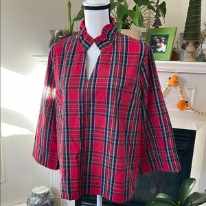 Red Plaid Women's Top